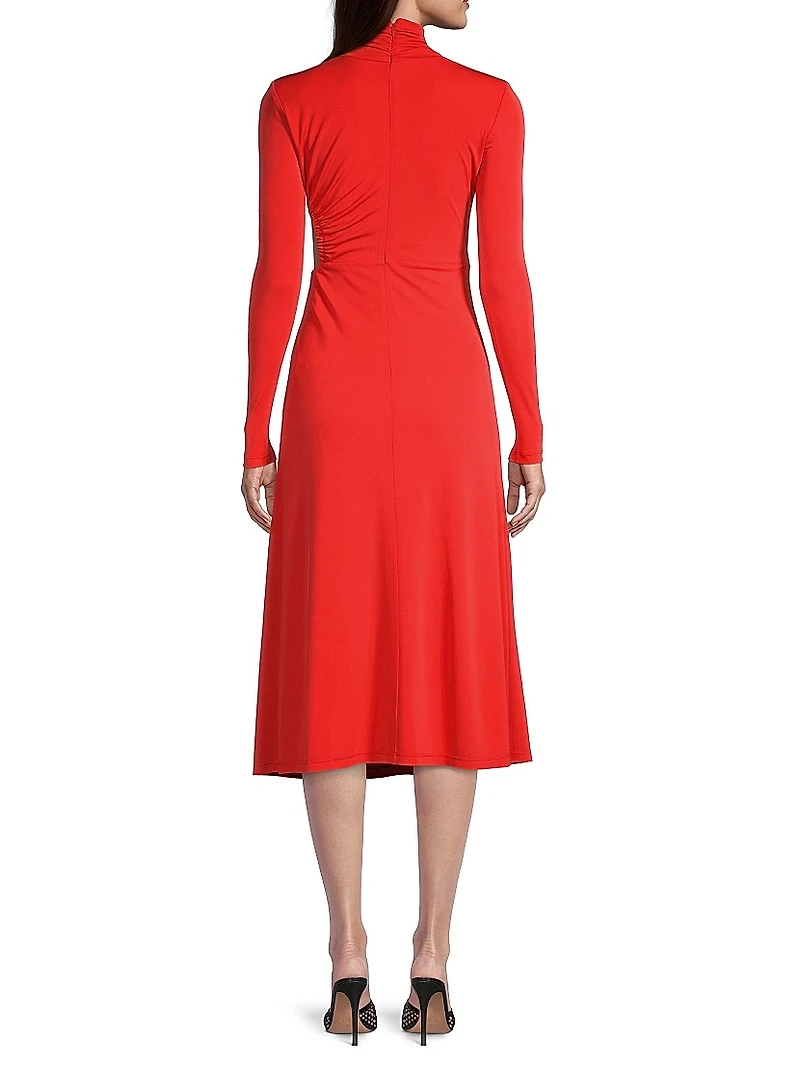 Cut-Out Matte Jersey Midi-Dress