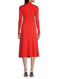 Cut-Out Matte Jersey Midi-Dress