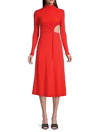 Cut-Out Matte Jersey Midi-Dress