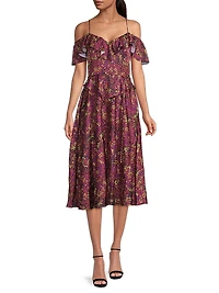 Printed Off-The-Shoulder Midi-Dress