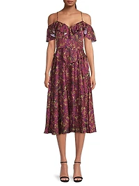 Printed Off-The-Shoulder Midi-Dress