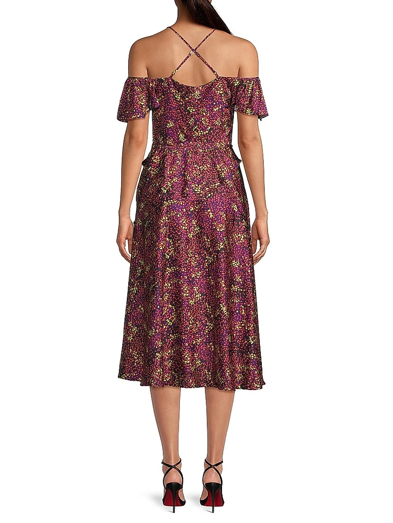 Printed Off-The-Shoulder Midi-Dress