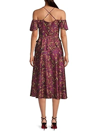 Printed Off-The-Shoulder Midi-Dress