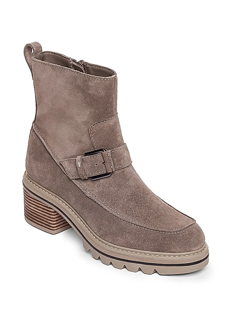 Sonja Suede Buckle Bootie