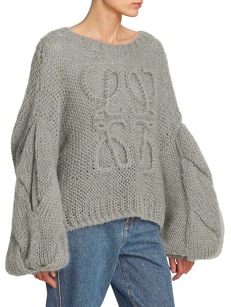 Anagram Mohair-Blend Logo Sweater