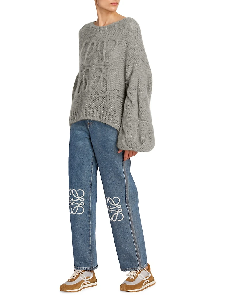 Anagram Mohair-Blend Logo Sweater