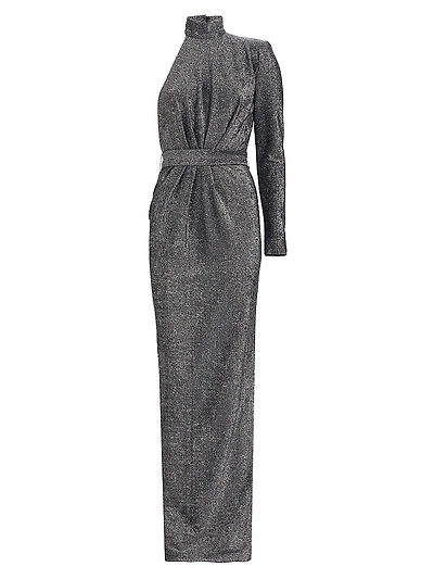 Quinn One-Sleeve Column Gown