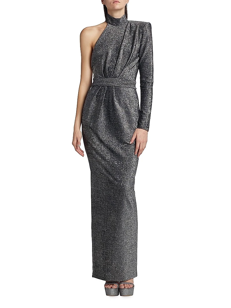 Quinn One-Sleeve Column Gown