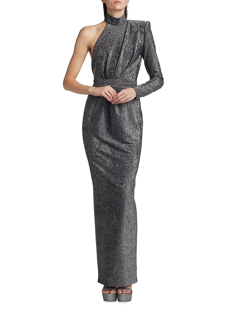 Quinn One-Sleeve Column Gown