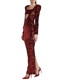 Charleston Cut-Out Sequined Gown