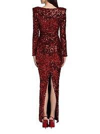 Charleston Cut-Out Sequined Gown
