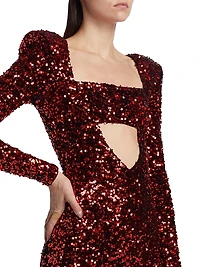 Charleston Cut-Out Sequined Gown