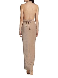 Tara Draped Open-Back Gown