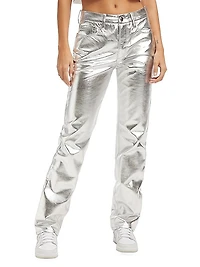 Good Icon Metallic Faux Leather Pants