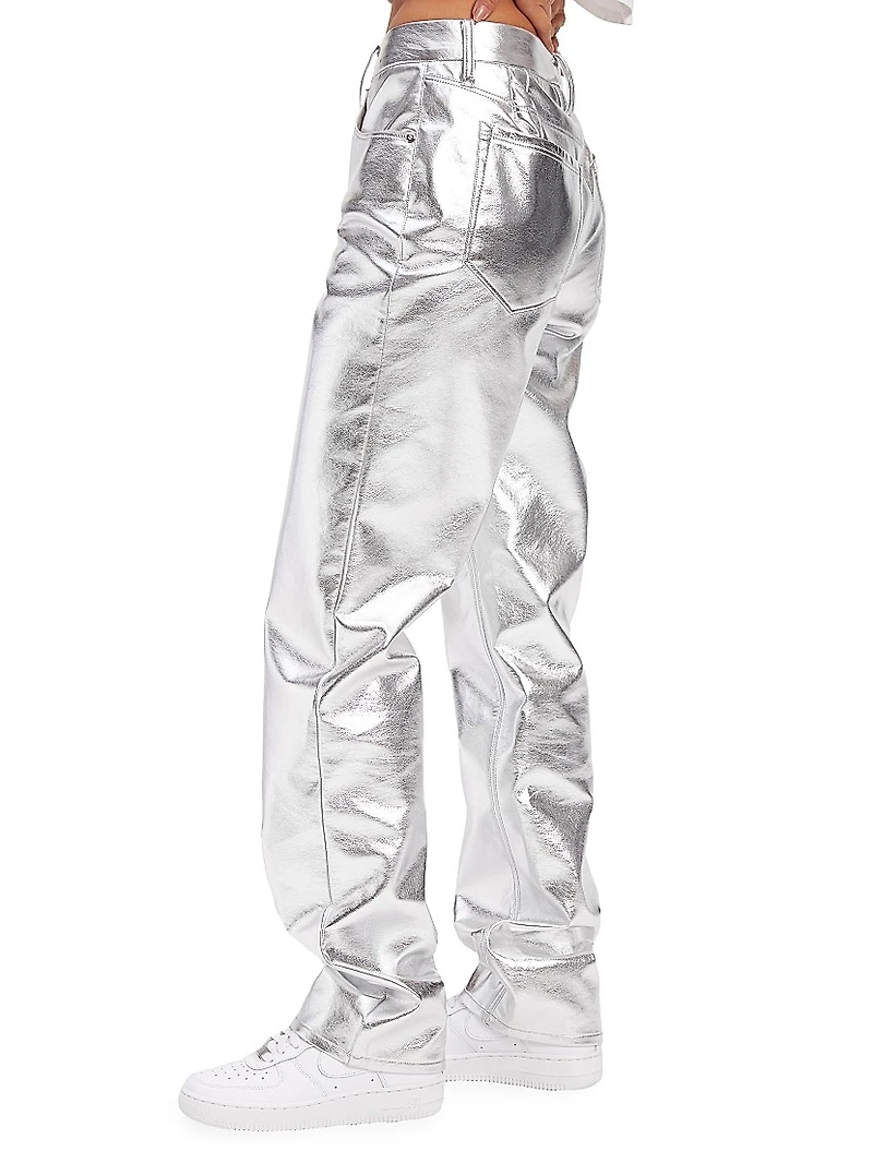 Good Icon Metallic Faux Leather Pants