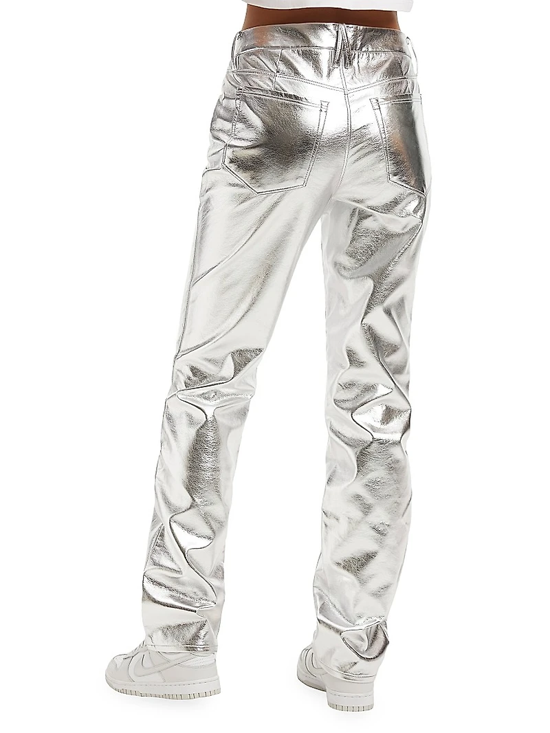 Good Icon Metallic Faux Leather Pants
