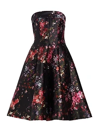 Mikado Strapless Paneled Cocktail Dress