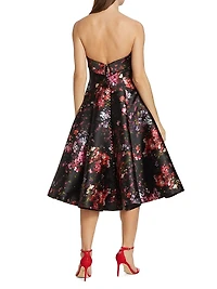 Mikado Strapless Paneled Cocktail Dress