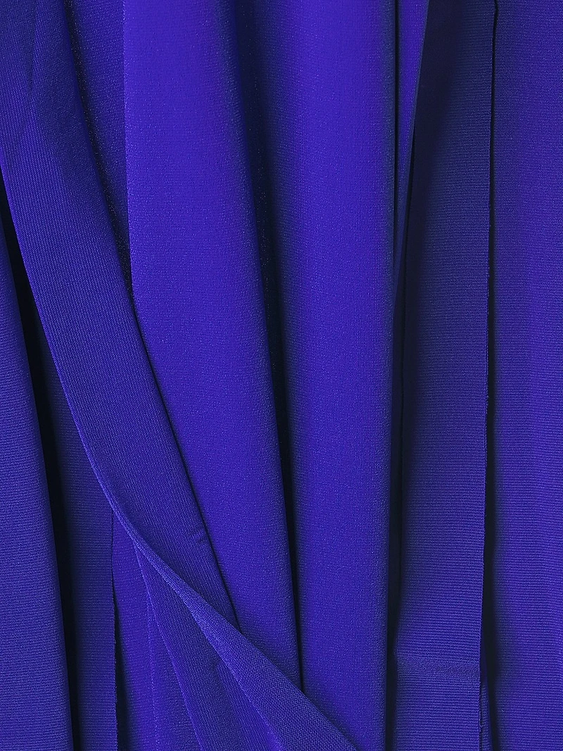 Wrap-Front Knit Column Gown