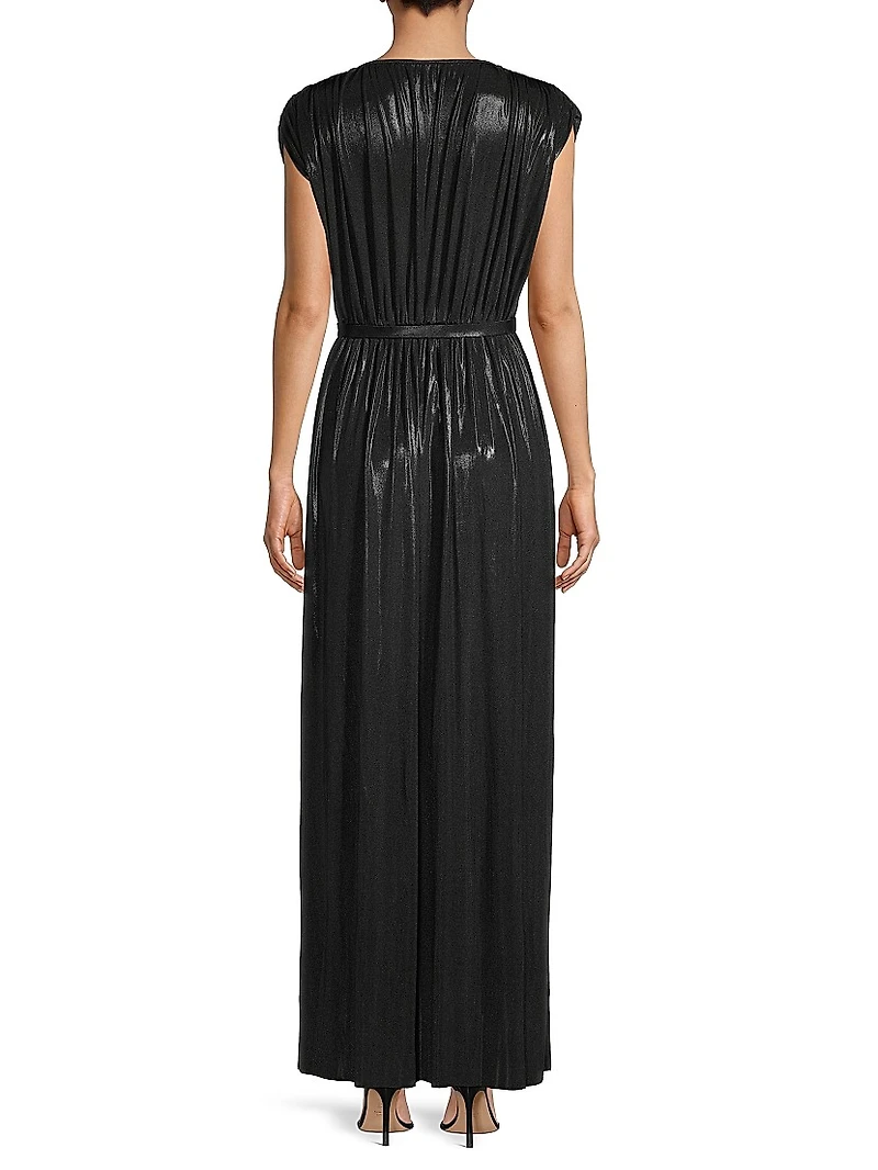 Athena Sheen Belted Gown