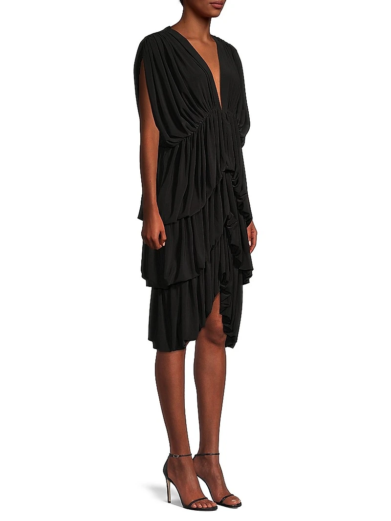 4-Tiered Butterfly Knee-Length Dress