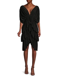 4-Tiered Butterfly Knee-Length Dress