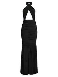 Cross Halter Fishtail Gown