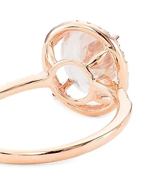14K Rose Gold, Morganite, & 0.21 TCW Diamond Ring
