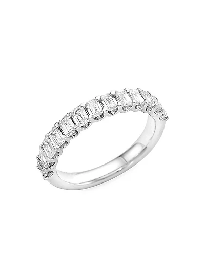 14K White Gold & Diamond Band Ring