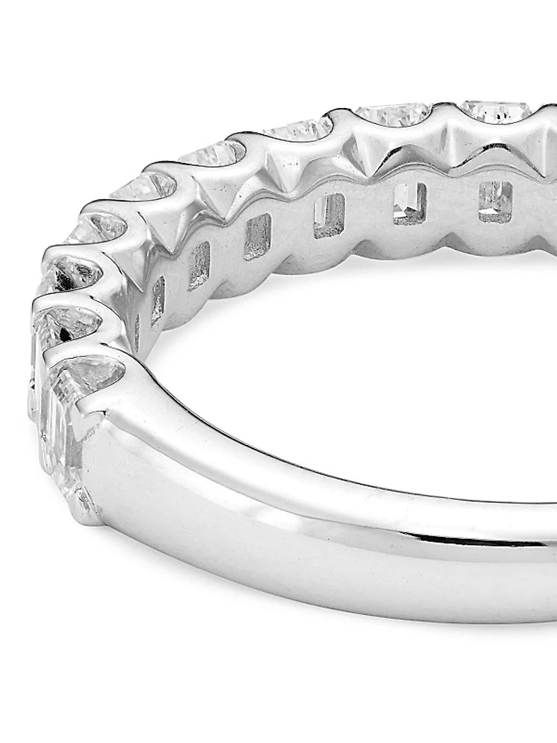 14K White Gold & Diamond Band Ring