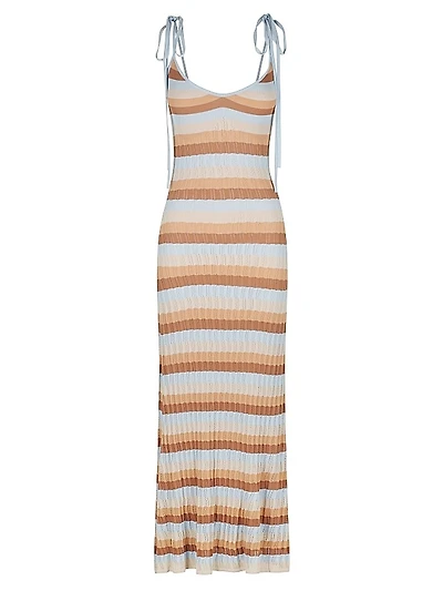 Freddie Striped Rib-Knit Maxi Dress