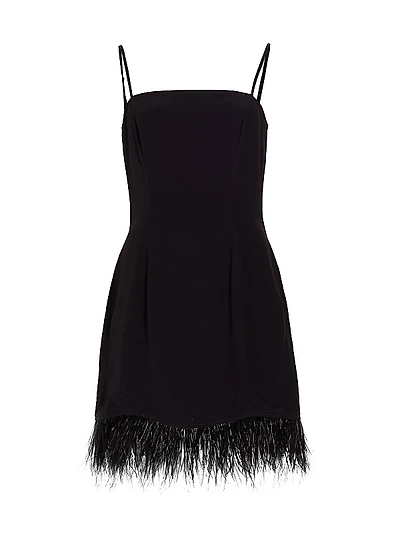 Mia Feather-Trimmed Minidress