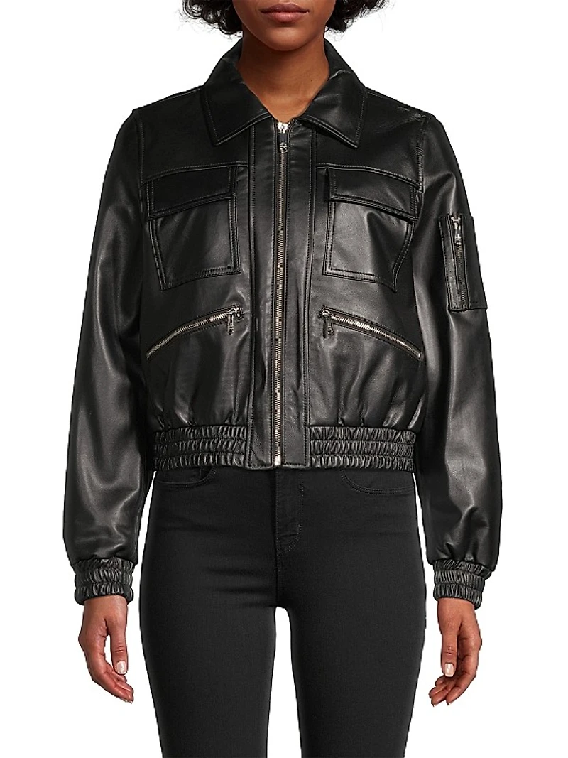 Leather Bomber Jacket