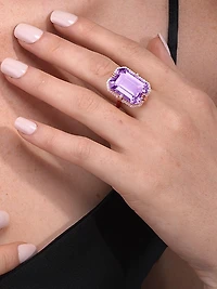 Gossip 18K Rose Gold, Lavender Amethyst & 0.41 TCW Diamond Cocktail Ring