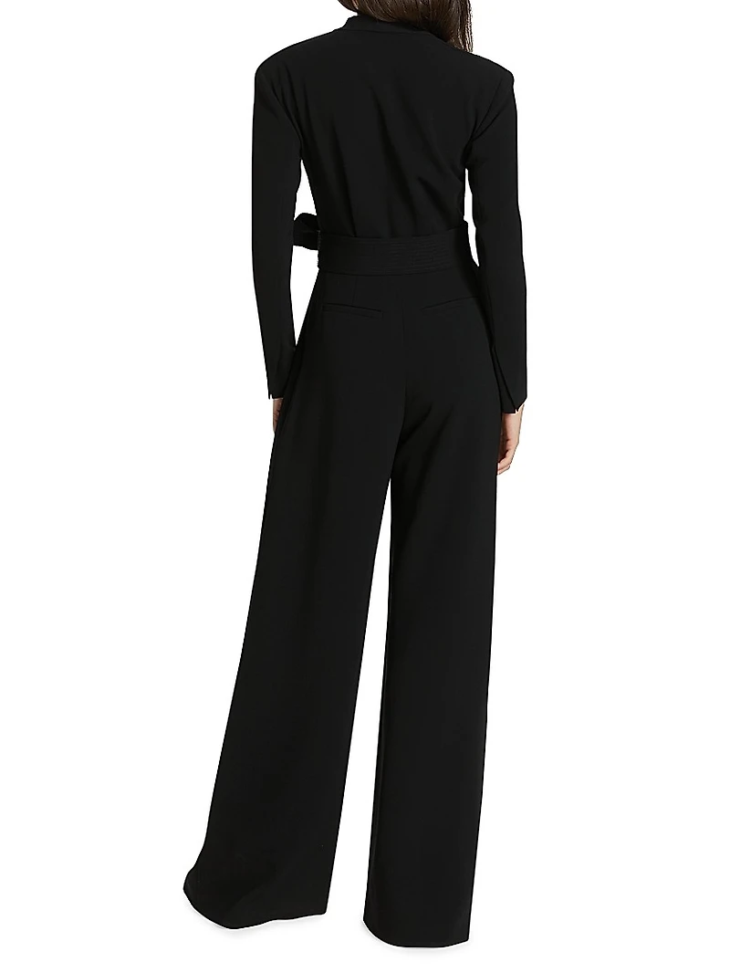 Kieran II Belted Crepe Wide-Leg Jumpsuit