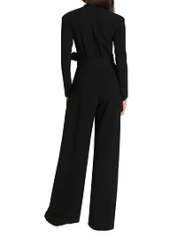 Kieran II Belted Crepe Wide-Leg Jumpsuit