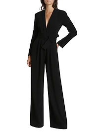 Kieran II Belted Crepe Wide-Leg Jumpsuit