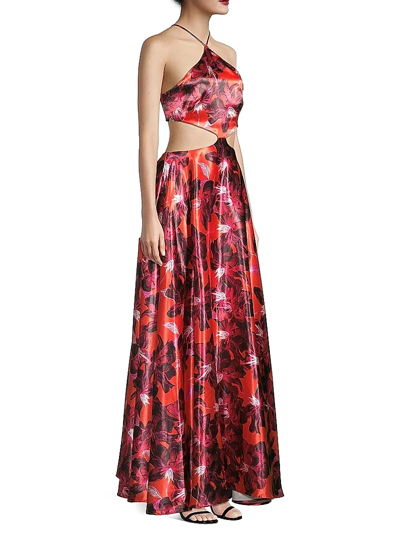 Bella Floral Cut Out Maxi Dress
