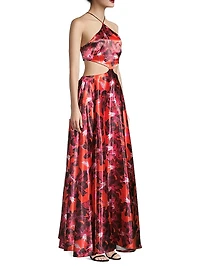 Bella Floral Cut Out Maxi Dress