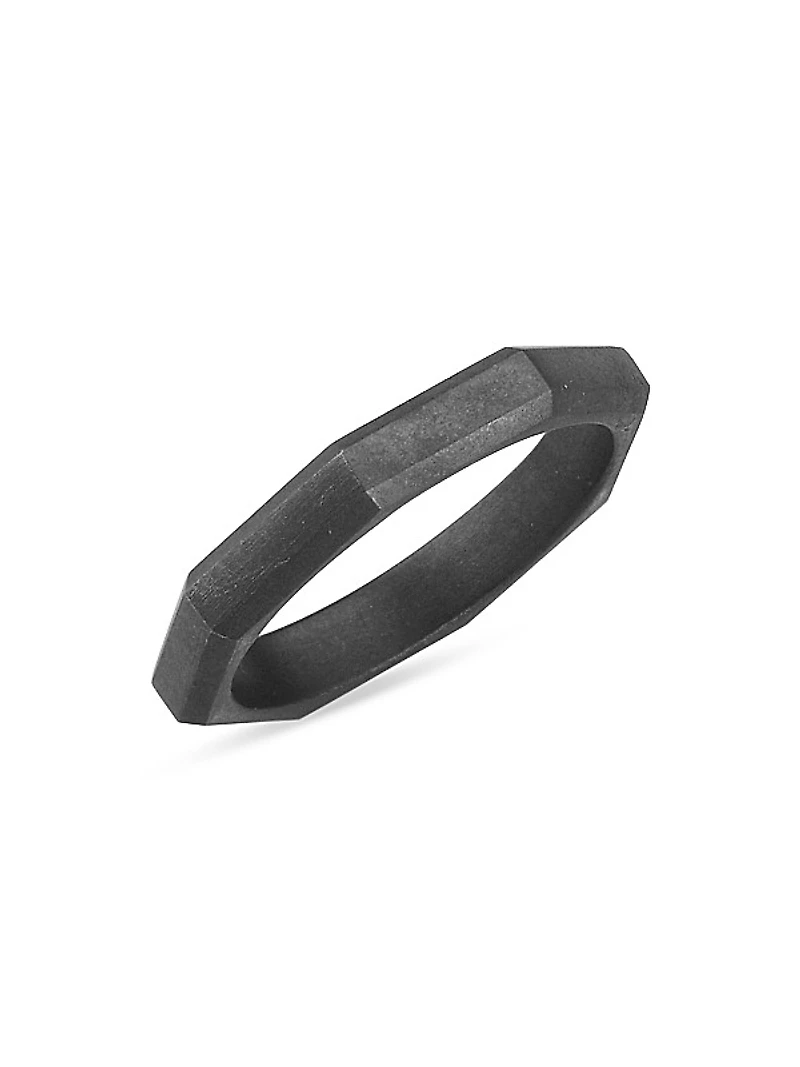 Luminescence Black Rhodium-Plate Brushed Celestial Ring