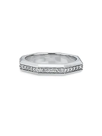 Luminescence 18K Gold & Diamond Polished Celestial Ring