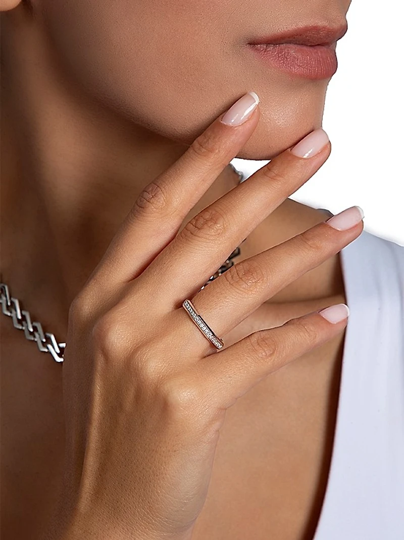 Luminescence 18K Gold & Diamond Polished Celestial Ring