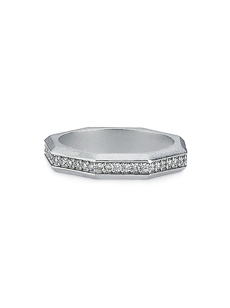 Luminescence 18K Gold & Diamond Brushed Celestial Ring