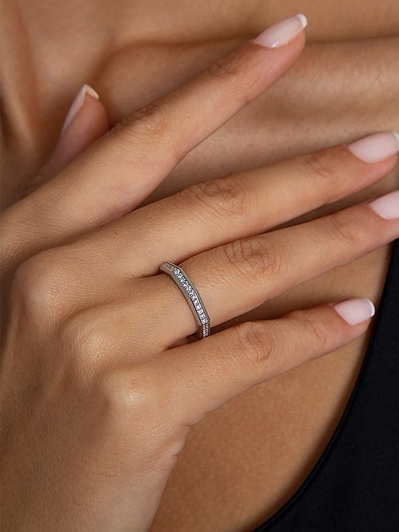 Luminescence 18K Gold & Diamond Brushed Celestial Ring