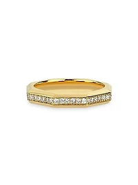 Luminescence 18K Gold & Diamond Polished Celestial Ring