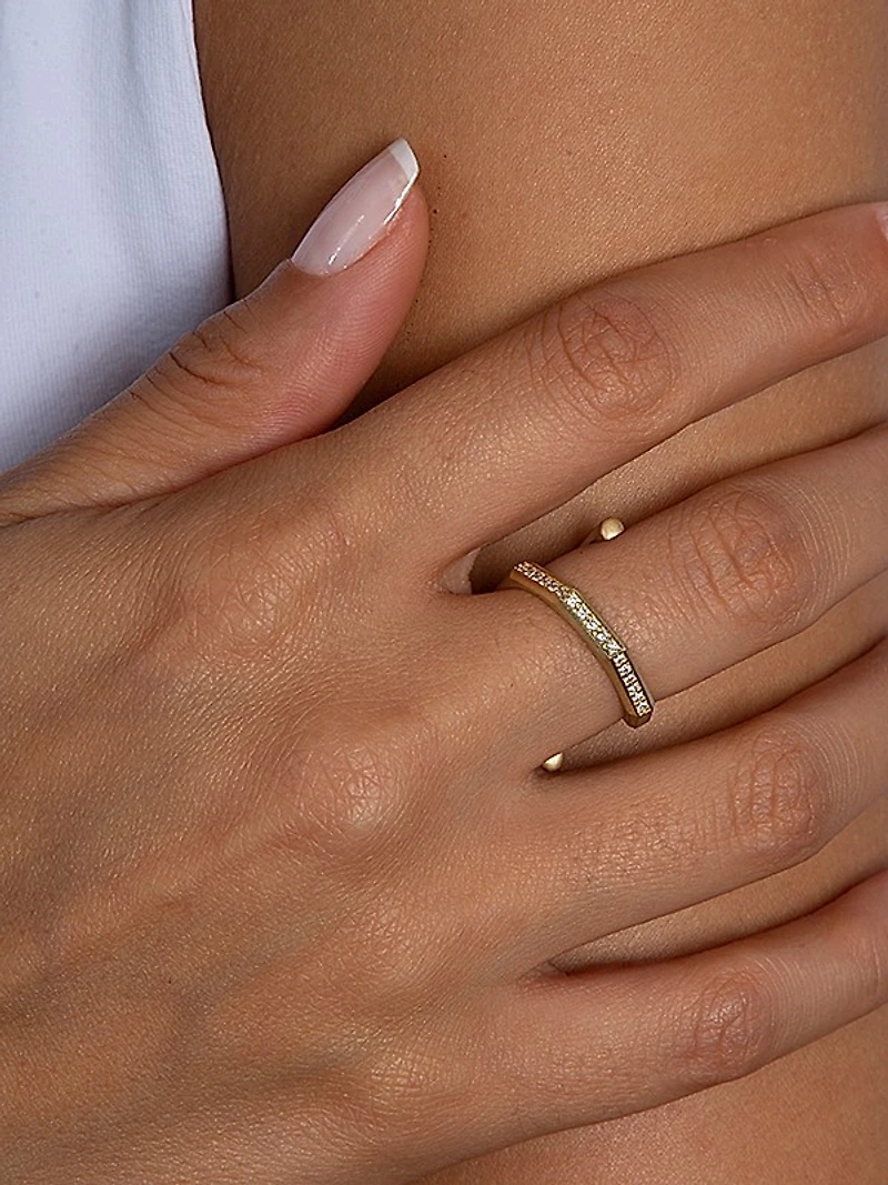 Luminescence 18K Gold & Diamond Brushed Hypnosis Ring