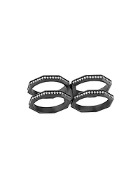 Luminescence Black Rhodium-Plate & Diamond Hypernova Two-Finger Ring