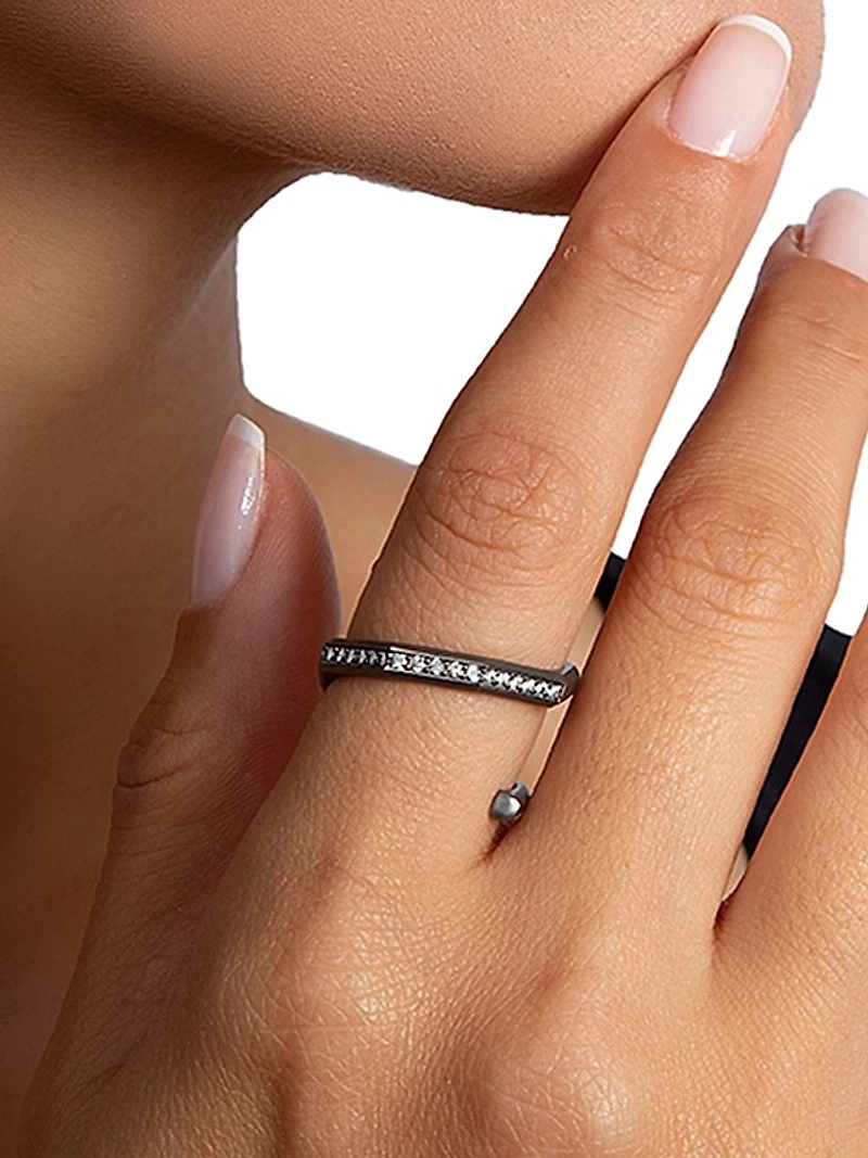 Luminescence Black Rhodium-Plate & Diamond Hypnosis Ring
