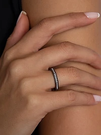 Luminescence Black Rhodium-Plate & Diamond Brushed Celestial Ring