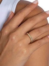 Luminescence 18K Gold & Diamond Brushed Celestial Ring